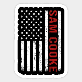 Graphic Sam Cooke Proud Name US American Flag Birthday Gift Sticker